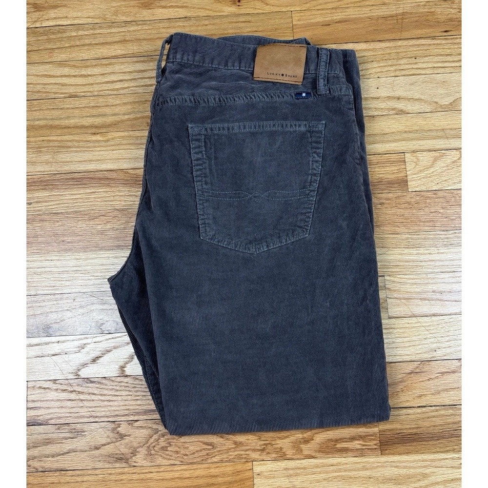 Lucky Brand 221 Original Straight Corduroy Pants Men's 38x30 Gray